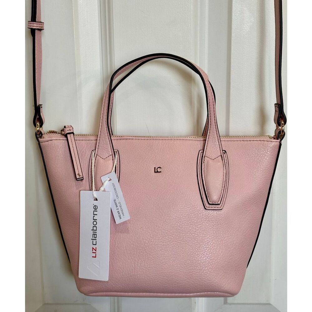 LIZ CLAIBORNE -NWT "Marina" Mini Tote Crossbody/Misty Rose Faux Leather/MSRP $65